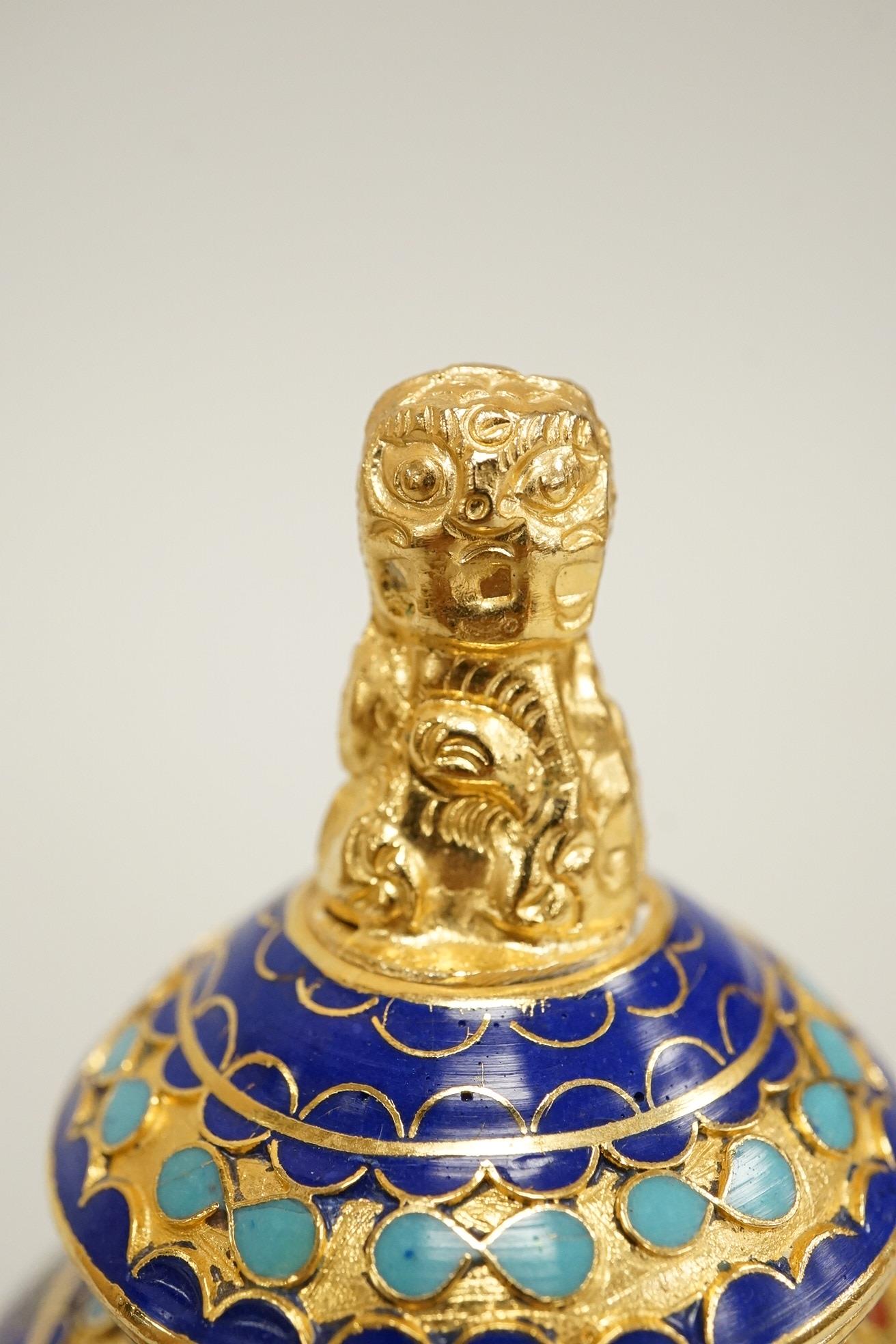 A collection of miniature enamel and cloisonné boxes, eggs and a painted rabbit, etc. (11)